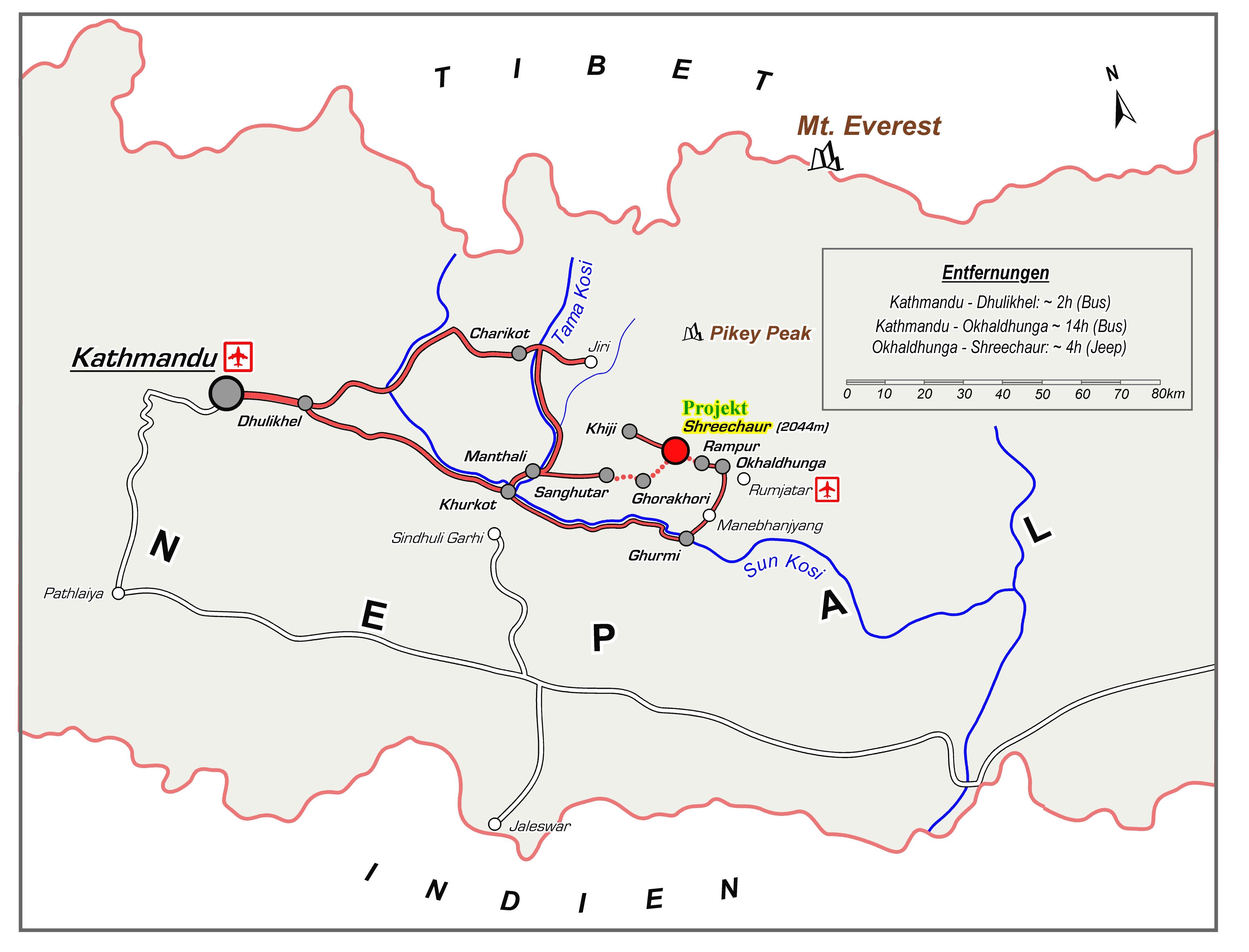 Karte Nepal 2026